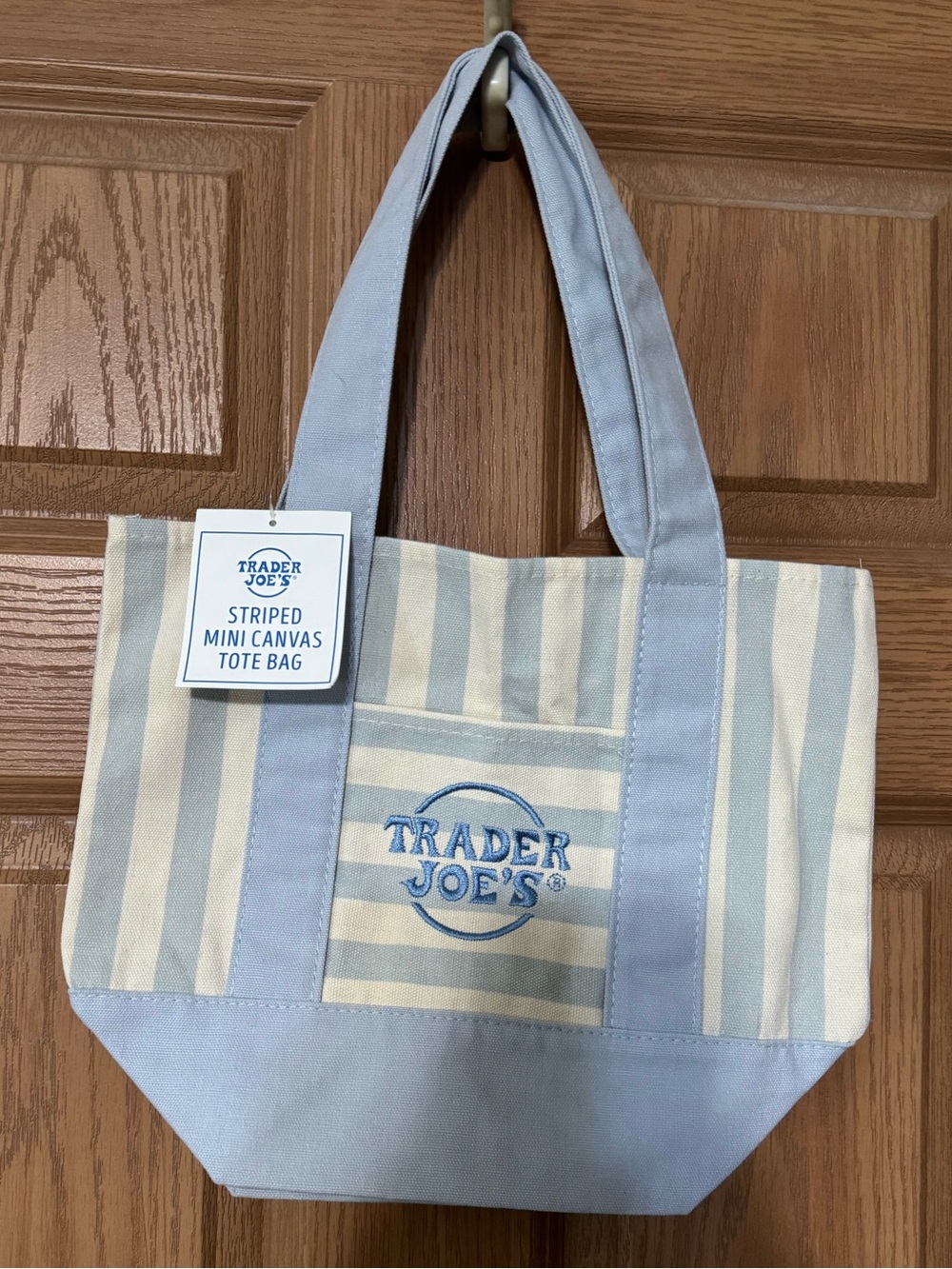 Trader Joe’s Blue & White Stripped Mini Tote NWT
